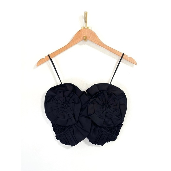 NWT Mara Hoffman Cropped Popcorn Muriel Ruffle Top - Picture 2 of 6